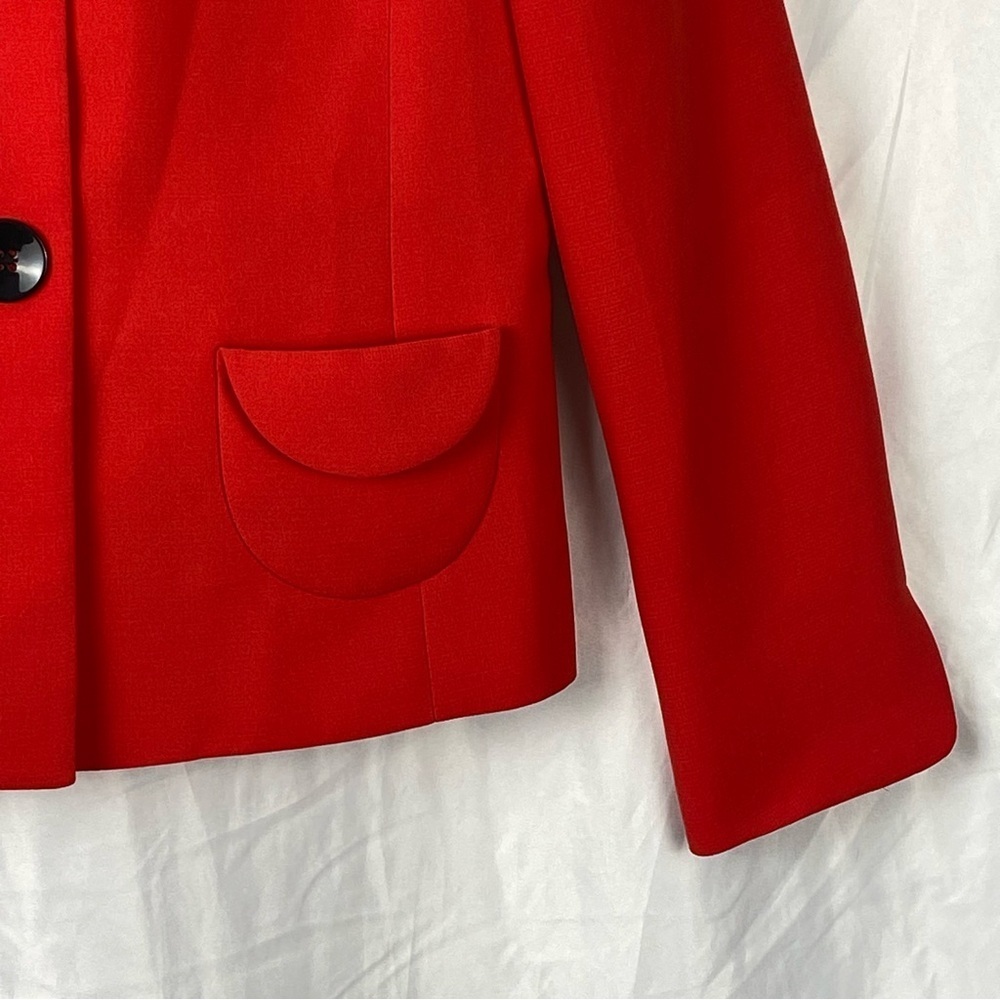 Kasper Size 8 Red Suit Blazer Jacket Open Front Separate Coat Women - Picture 9 of 16